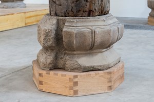AI WEIWEI Pillar Foundation with Twenty‐Four Histories, 2015. Wooden box and partial texts from 'Twenty-Four Histories' on paper. Courtesy: the artist and GALLERIA CONTINUA, San Gimignano / Beijing / Les Moulins. Photo by: Oak Taylor-Smith